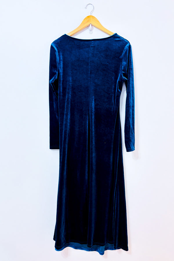 Robe cache-coeur maxi vert forêt en velours seconde main - Autres- La Penderie du Paradis
