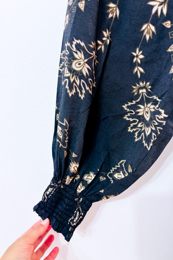 Robe maxi brune fleurie à nouer* seconde main - H&M- La Penderie du Paradis