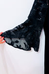 Robe de soirée noire à manches en dentelle* seconde main - Alex Evenings- La Penderie du Paradis
