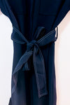 Robe chemisier midi marine à ceinture* seconde main - Mango- La Penderie du Paradis