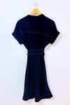 Robe chemisier midi marine à ceinture* seconde main - Mango- La Penderie du Paradis