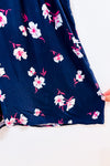 Robe marine fleurie seconde main - Tag- La Penderie du Paradis