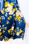 Robe maxi marine fleurie à taille ceinturée* seconde main - Baltic Born- La Penderie du Paradis