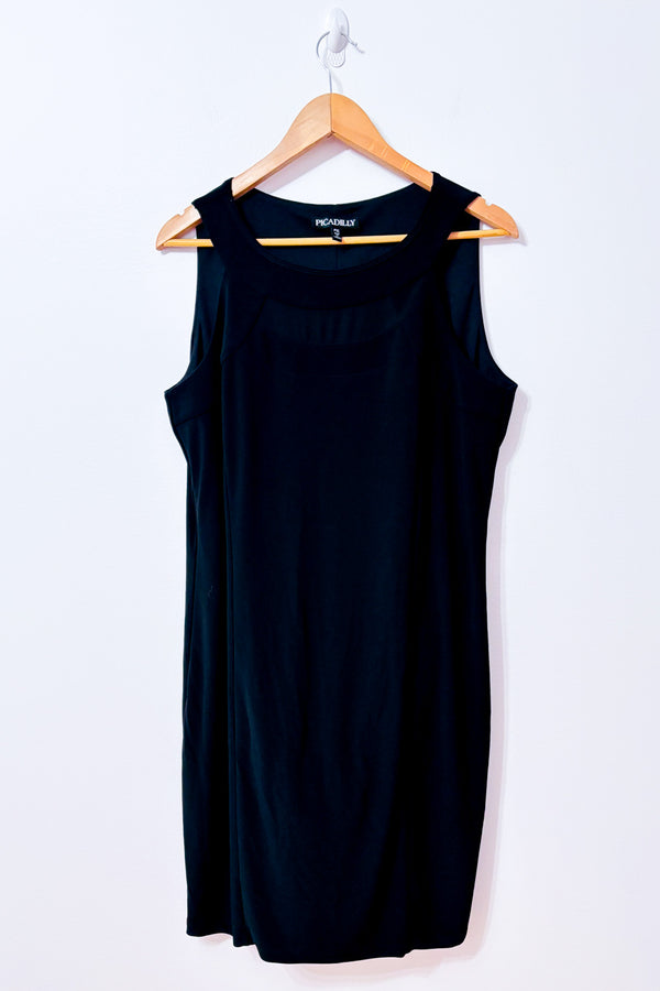 Robe noire fluide sans manches Picadilly