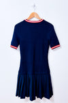 Robe marine en tricot à plis* seconde main - Tommy Hilfiger- La Penderie du Paradis
