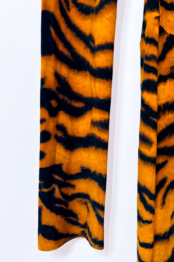 Robe ajustée à col roulé et motif tigré* seconde main - Norma Kamali- La Penderie du Paradis