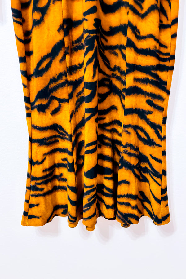 Robe ajustée à col roulé et motif tigré* seconde main - Norma Kamali- La Penderie du Paradis