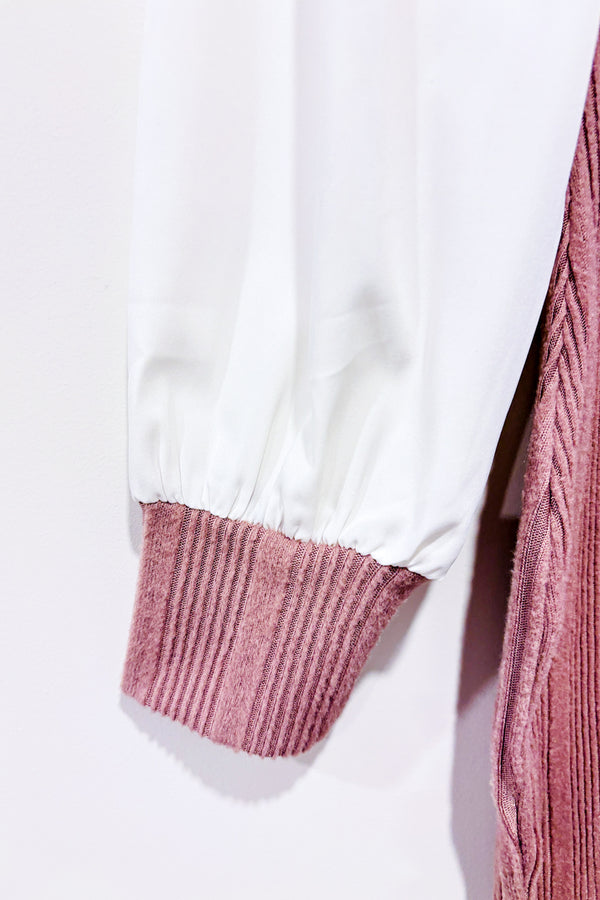 Robe mauve et blanche côtelée (l)-SHEIN-La Penderie du Paradis 🕊
