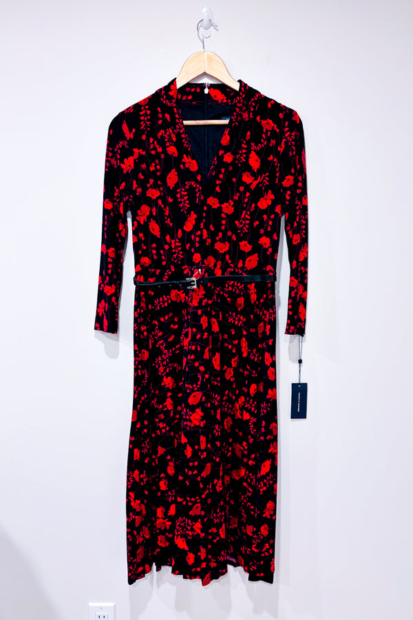 Robe noire fleurie plissĂ©e (s)-Tommy Hilfiger-La Penderie du Paradis đ