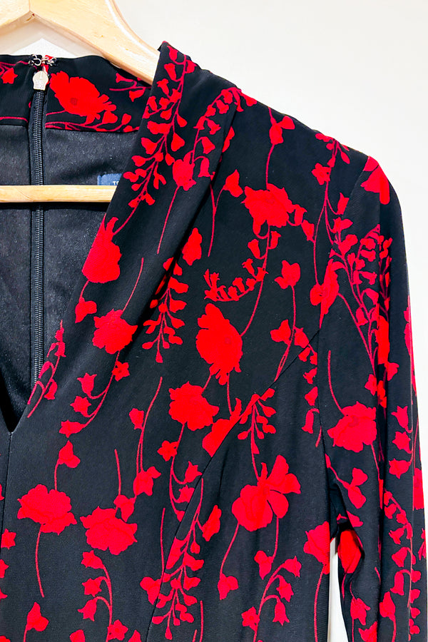 Robe noire fleurie plissĂ©e (s)-Tommy Hilfiger-La Penderie du Paradis đ