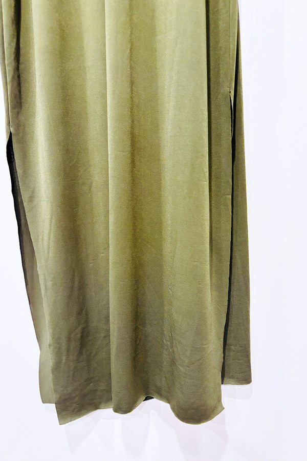 Robe maxi kaki (s)-Zara-La Penderie du Paradis 🕊