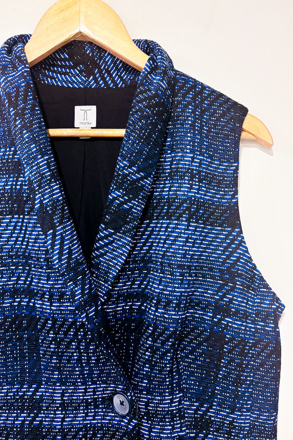 Robe veston sans manche bleue et noire (l)-Tristan-La Penderie du Paradis 🕊