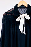 Robe noire avec manches transparentes texturĂ©es (s)-Zara-La Penderie du Paradis đ