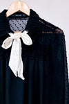 Robe noire avec manches transparentes texturĂ©es (s)-Zara-La Penderie du Paradis đ