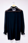 Robe noire avec manches transparentes texturĂ©es (s)-Zara-La Penderie du Paradis đ
