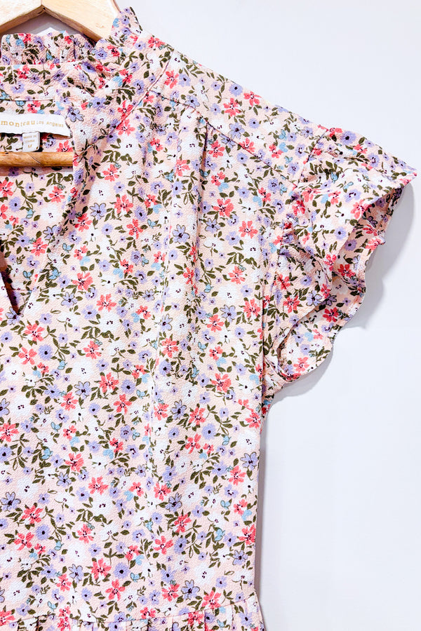 Robe rose fleurie (m)-Monteau-La Penderie du Paradis 🕊