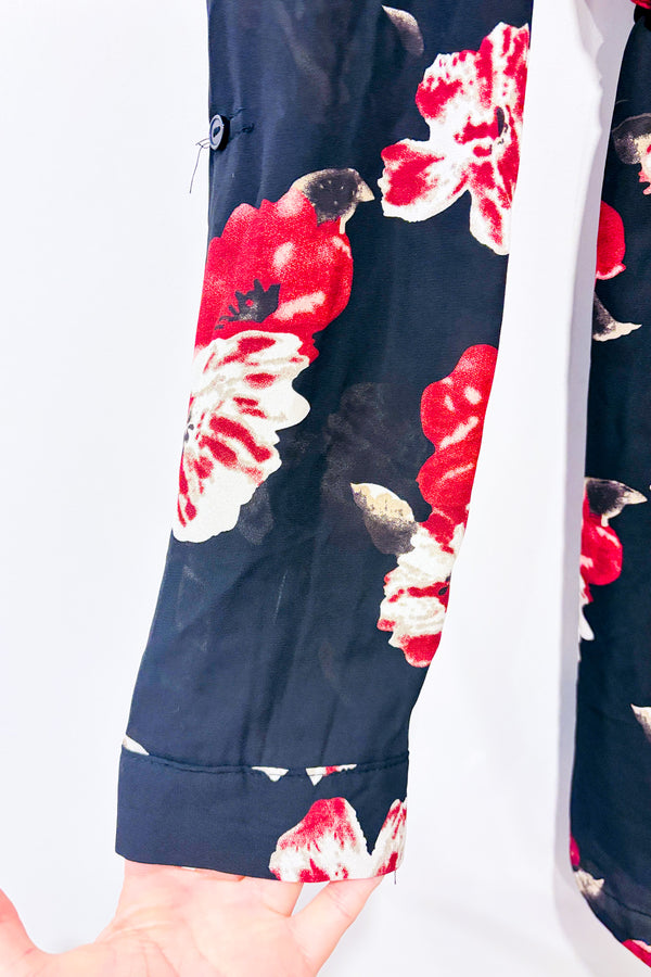 Robe noire fleurie (m)-Revamped-La Penderie du Paradis 🕊