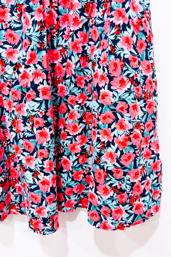 Robe d'été noire et rouge fleurie (l)-Old Navy-La Penderie du Paradis 🕊