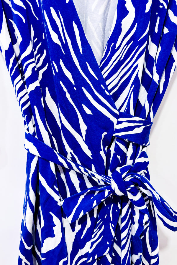 Robe bleue cache-coeur motif zébré (s)*-Diane von Furstenberg-La Penderie du Paradis 🕊