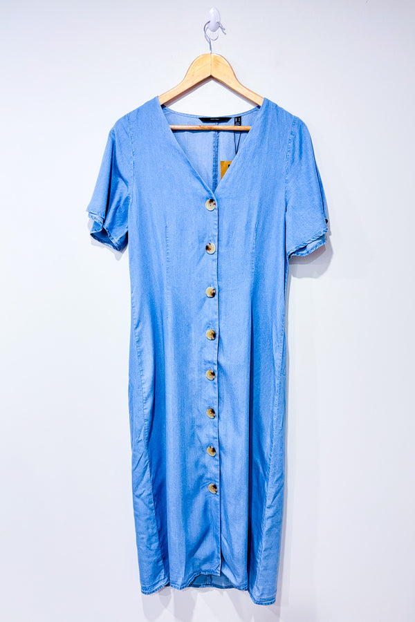 Robe midi bleu jeans à boutons (m)*-Vero Moda-La Penderie du Paradis 🕊