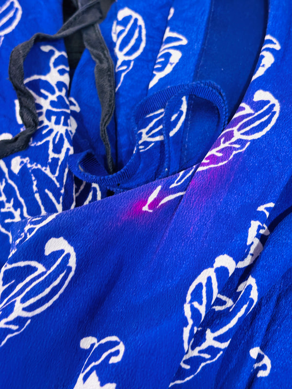 Robe ample mauve fleurie en soie (m)-Maeve-La Penderie du Paradis 🕊