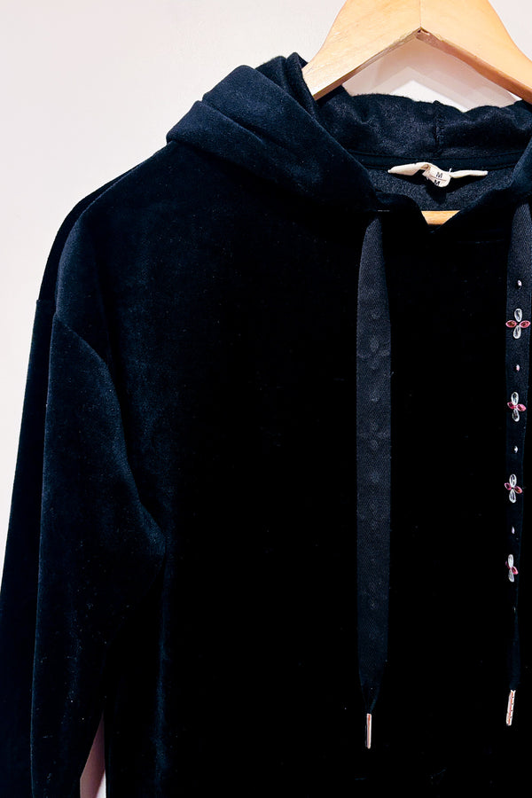 Robe noire en velours avec capuchon (m)-Be-you-ti-ful-La Penderie du Paradis 🕊