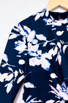 Robe noire fleurie Ă  col montant (s)-Eliza J-La Penderie du Paradis đ
