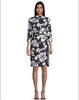 Robe noire fleurie Ă  col montant (s)