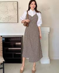 Robe maxi cache-coeur beige et brune en tricot (m)-SHEIN-La Penderie du Paradis 🕊