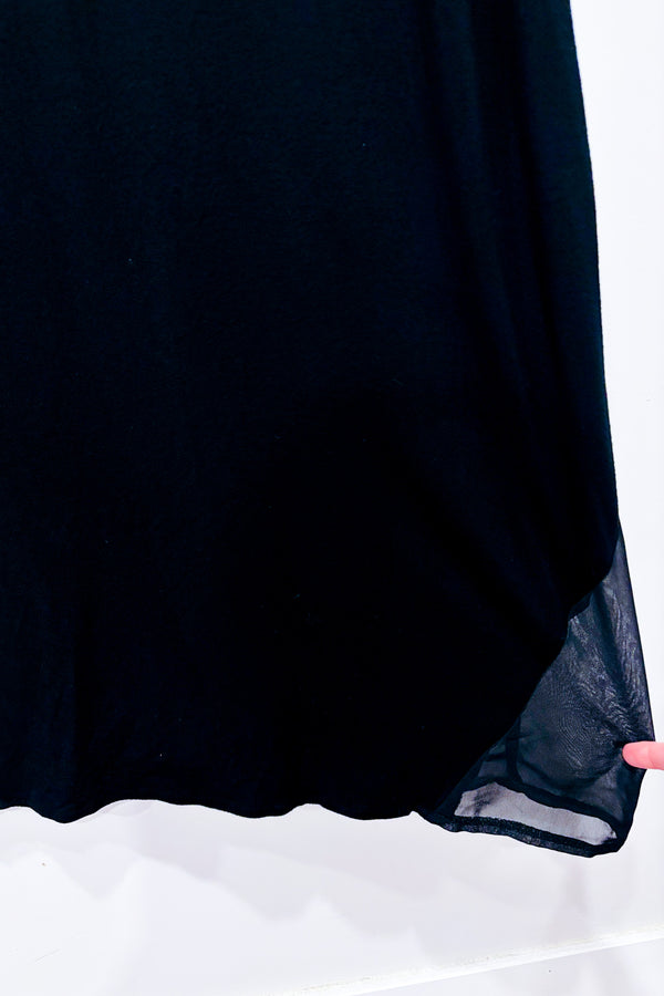 Robe maxi noire (m) seconde main - Grob- La Penderie du Paradis