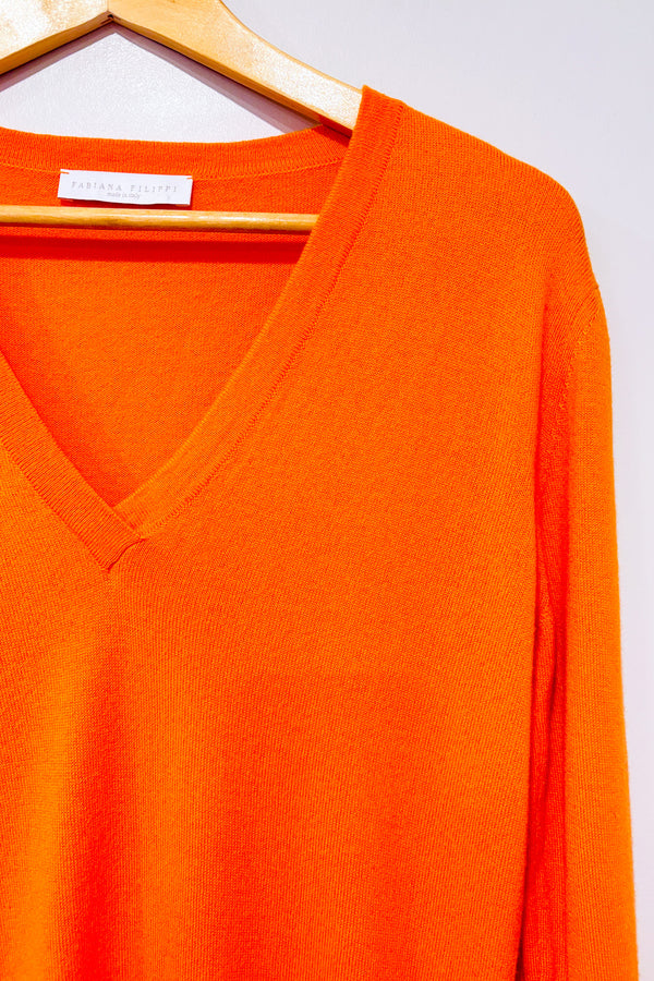 Robe orange en cachemire (xs)*-Fabiana Filippi-La Penderie du Paradis 🕊