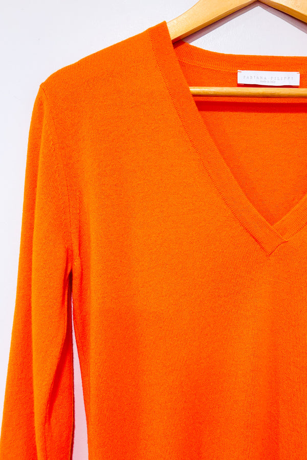 Robe orange en cachemire (xs)*-Fabiana Filippi-La Penderie du Paradis 🕊