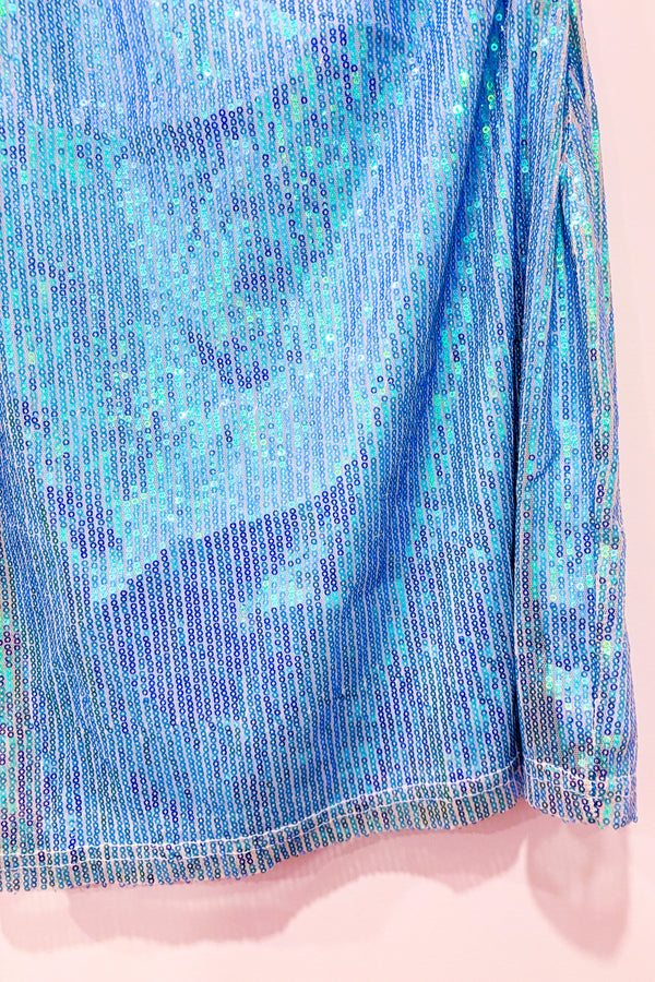 Robe Honey bleue à paillettes à une manche (m)*-superdown-La Penderie du Paradis 🕊