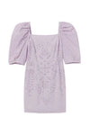 Robe lilas avec broderie fleurie seconde main - H&M- La Penderie du Paradis