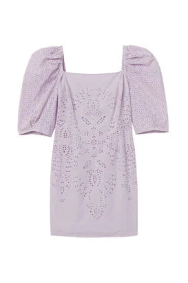 Robe lilas avec broderie fleurie seconde main - H&M- La Penderie du Paradis