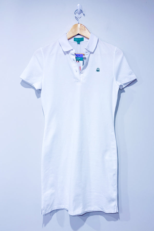 Robe polo blanche* seconde main - United Colors of Benetton- La Penderie du Paradis