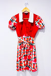 Robe rouge et blanche fleurie* seconde main - Smak Parlour- La Penderie du Paradis
