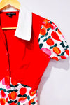 Robe rouge et blanche fleurie* seconde main - Smak Parlour- La Penderie du Paradis