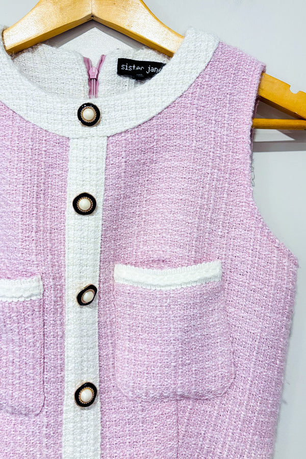 Robe rose pâle en tweed* seconde main - Sister Jane- La Penderie du Paradis