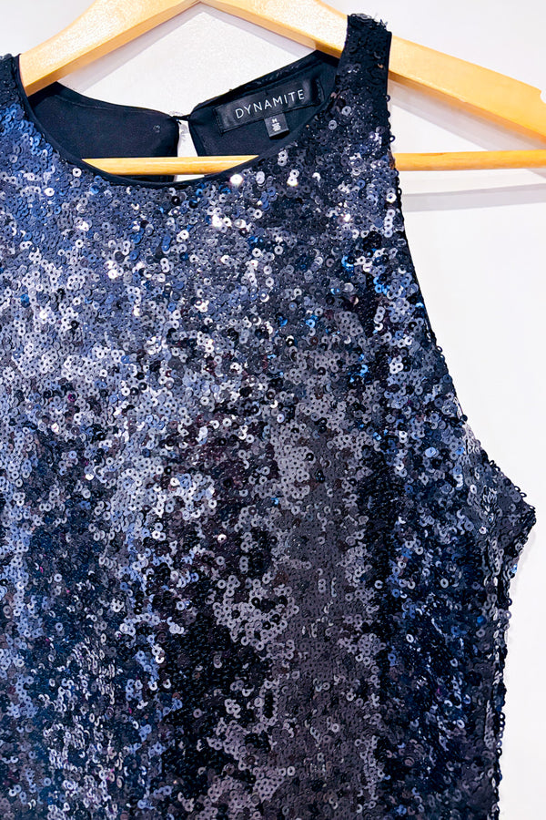 Robe ajustée noire à paillettes scintillantes* seconde main - Dynamite- La Penderie du Paradis