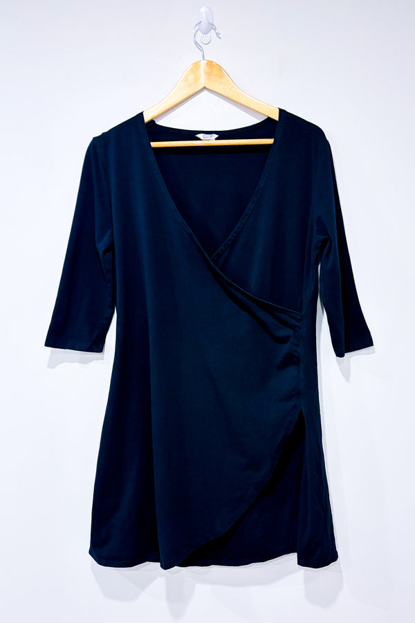 Robe cache-coeur noire basique seconde main - Tag- La Penderie du Paradis