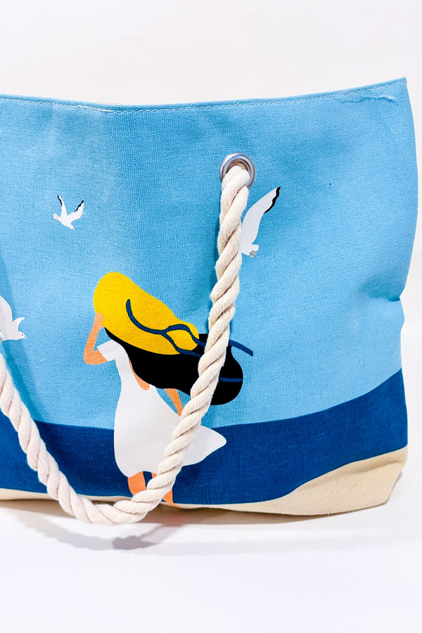 Sac de plage bleu rayé-Yves Rocher-La Penderie du Paradis 🕊