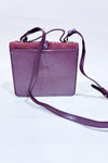 Sac à bandoulière mauve scintillant effet suédine* seconde main - Moda Luxe- La Penderie du Paradis