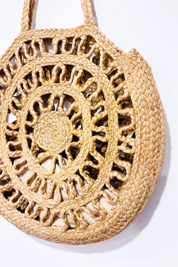 Sac à main circulaire en jute tressé* seconde main - Zara- La Penderie du Paradis