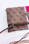 Sac à bandoulière monogramme brun convertible* seconde main - Guess- La Penderie du Paradis