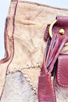 Sac à main beige en cuir et fourrure seconde main - Nardelli- La Penderie du Paradis