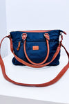 Sac à main marine et brun à bandoulière