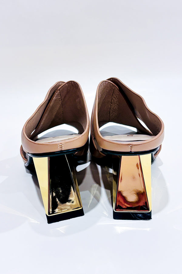 Sandales beige et or* seconde main - United Nude- La Penderie du Paradis