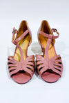 Chaussures ouvertes rétro rose pâle à talon* seconde main - Chelsea Crew- La Penderie du Paradis