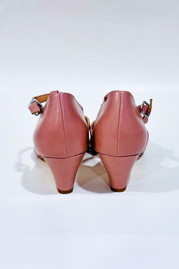 Chaussures ouvertes rétro rose pâle à talon* seconde main - Chelsea Crew- La Penderie du Paradis